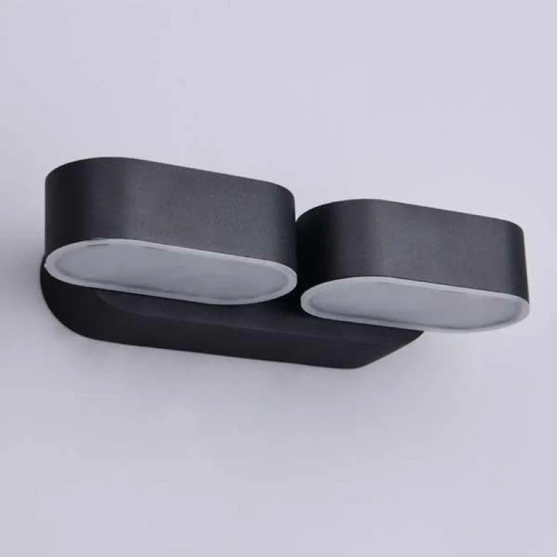 Applique Murale Double Noire LED 12W IP54 Orientable Ovale Optonica