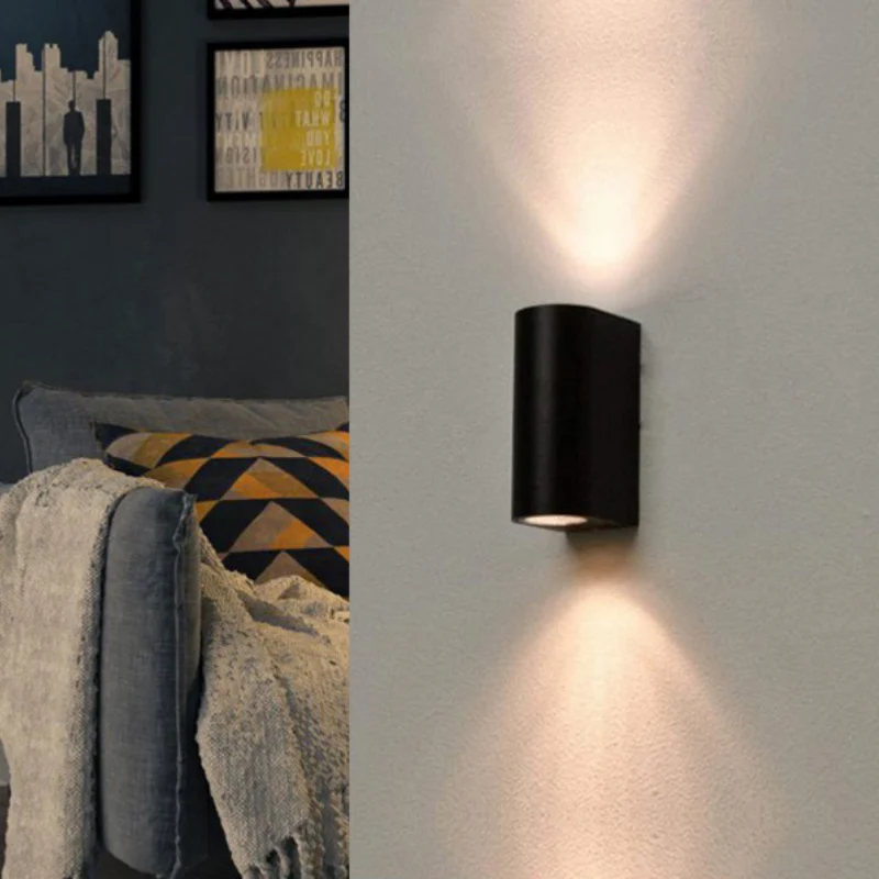 Applique Murale Noire LED IP44 double faisceau GU10 Optonica