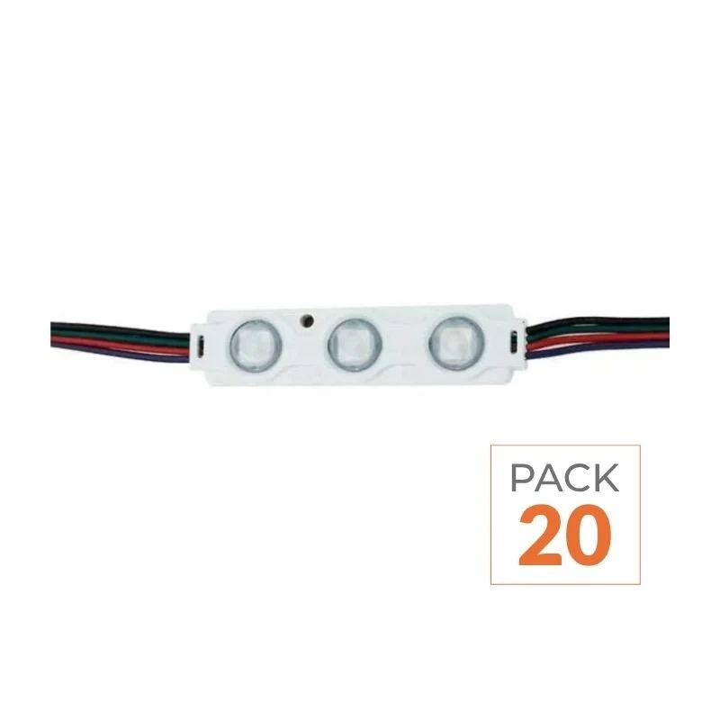 Module LED 1.44W RGB SMD 2835 12V IP65 pour Enseigne Commerciale (Pack de 20) Optonica
