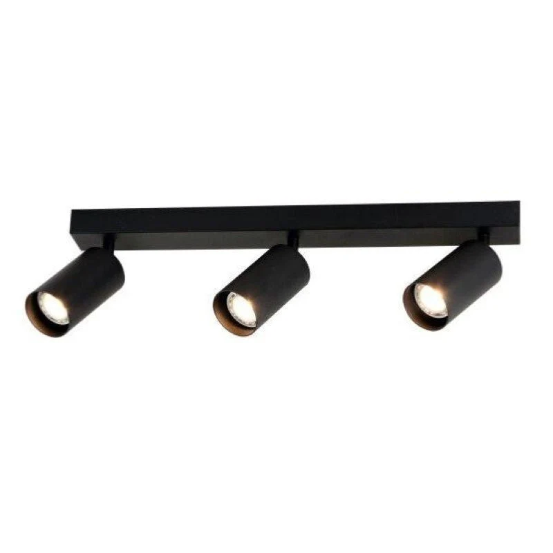 Plafonnier 3 Spots Orientables Noir pour Ampoule GU10 Optonica