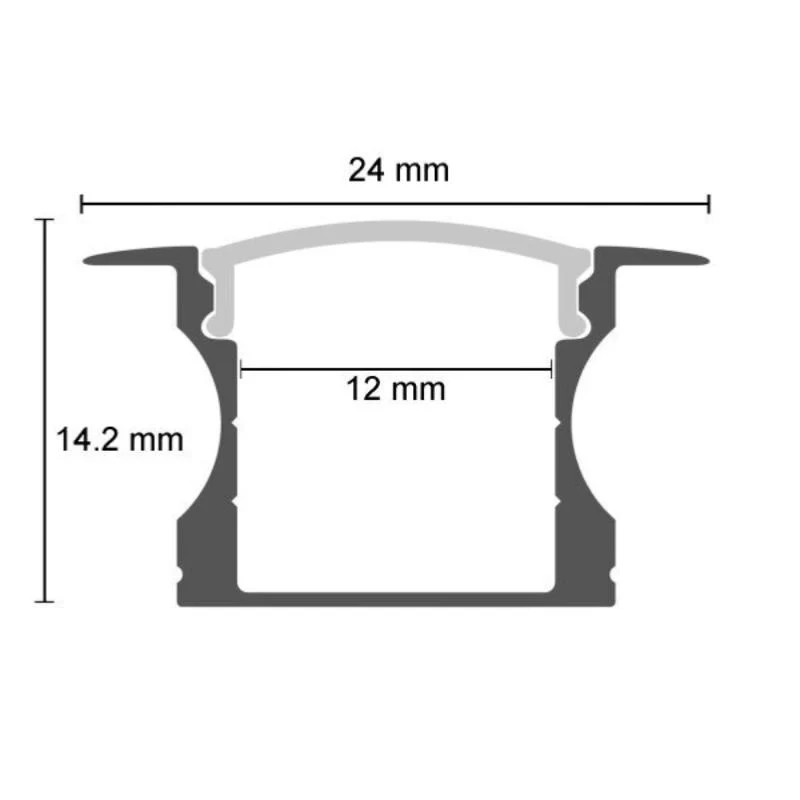 Profilé Encastrable Aluminium 2m pour Ruban LED Couvercle Blanc Opaque Optonica