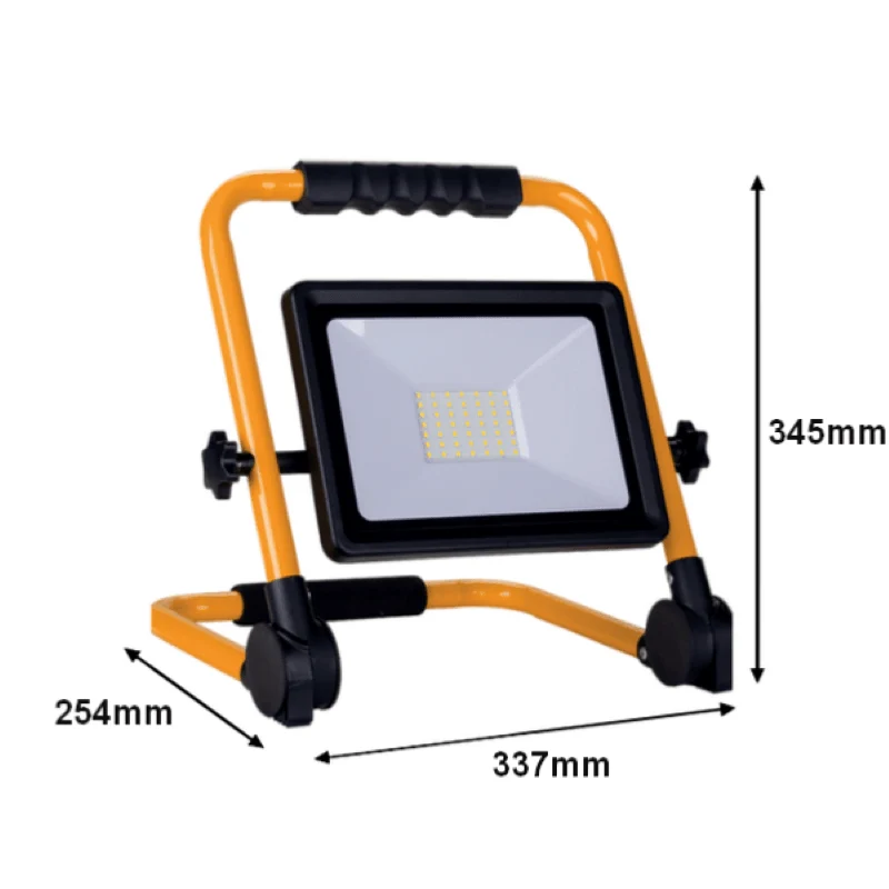 Projecteur LED 50W pour Chantier Portable IP65 + 3M de câble Optonica