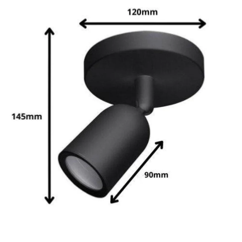 Spot LED en Saillie Orientable NOIR pour Ampoule GU10 Optonica