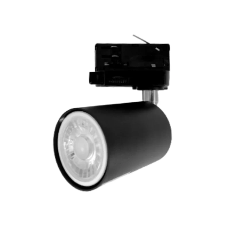 Spot LED sur Rail Triphasé NOIR pour Ampoule GU10 Optonica