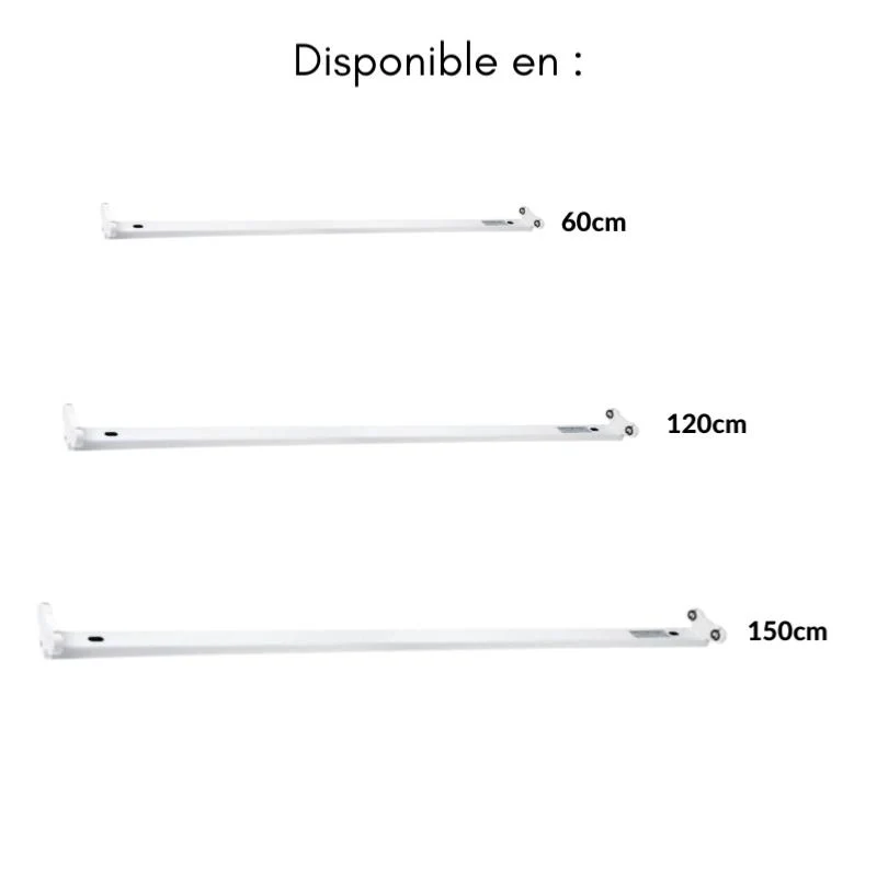 Support pour 2 tubes LED T8 60 cm IP20 Optonica