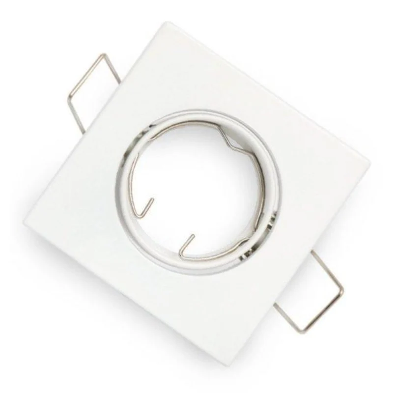 Support Spot GU10/MR16 LED Carré BLANC Optonica