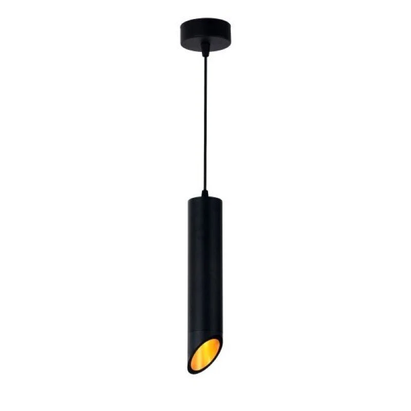 Suspension Luminaire Biseautée GU10 IP20 30cm Noir / Or Optonica