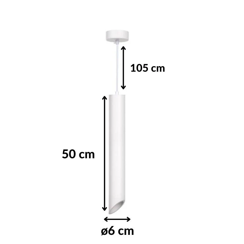 Suspension Luminaire Biseautée GU10 IP20 50cm Blanc Optonica