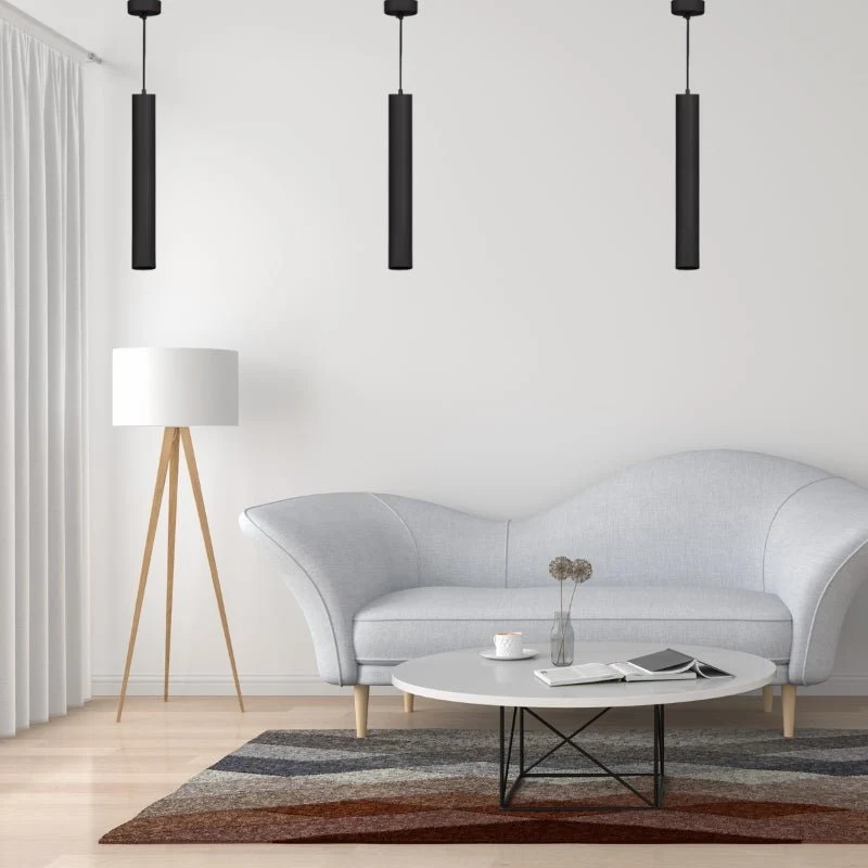 Suspension Luminaire GU10 IP20 50cm Noire Optonica