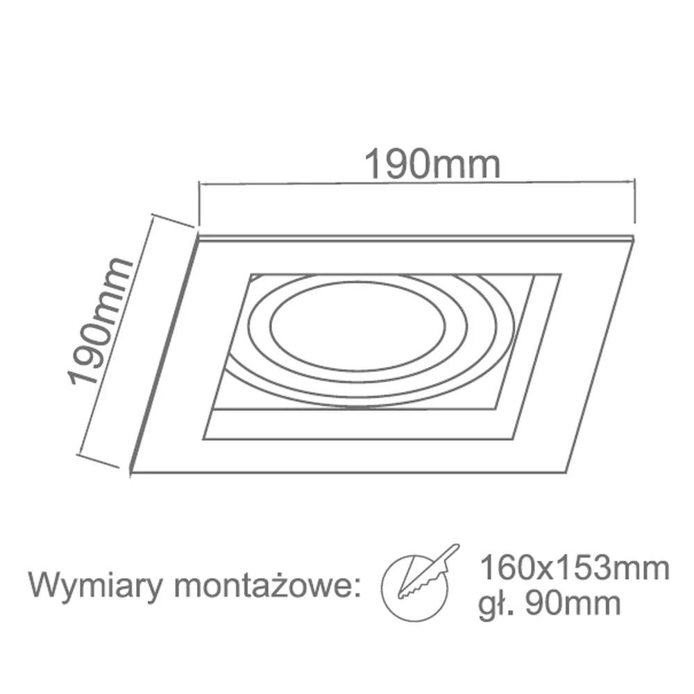 Spot encastré Orlicki Design Cardo 1L GU10 L 19 cm