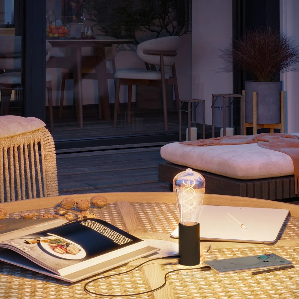 OUI ! Lampe portable 5V avec ampoule ST64 - Noir