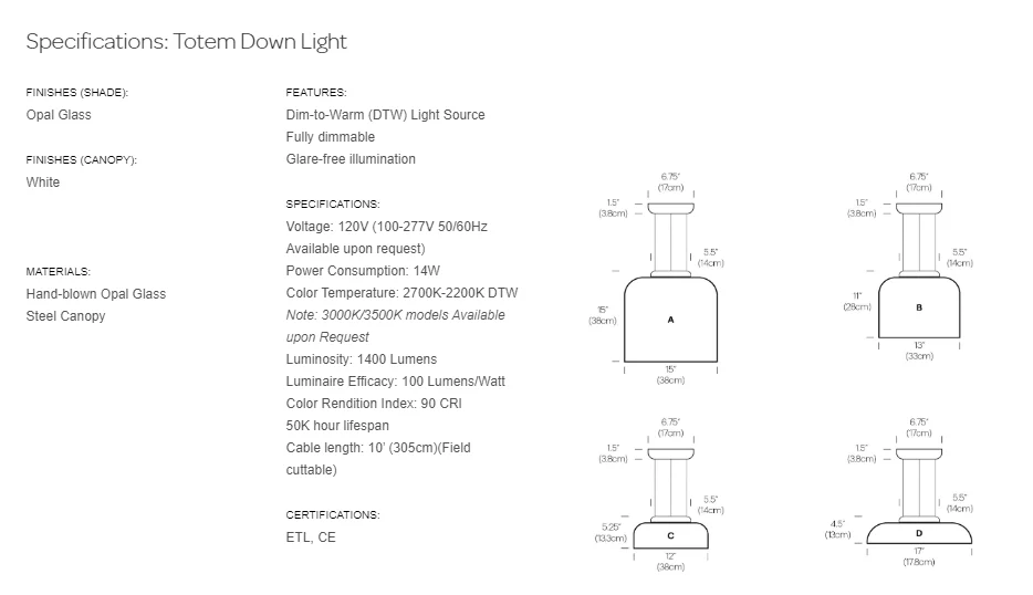 Totem Downlight Suspension Pablo