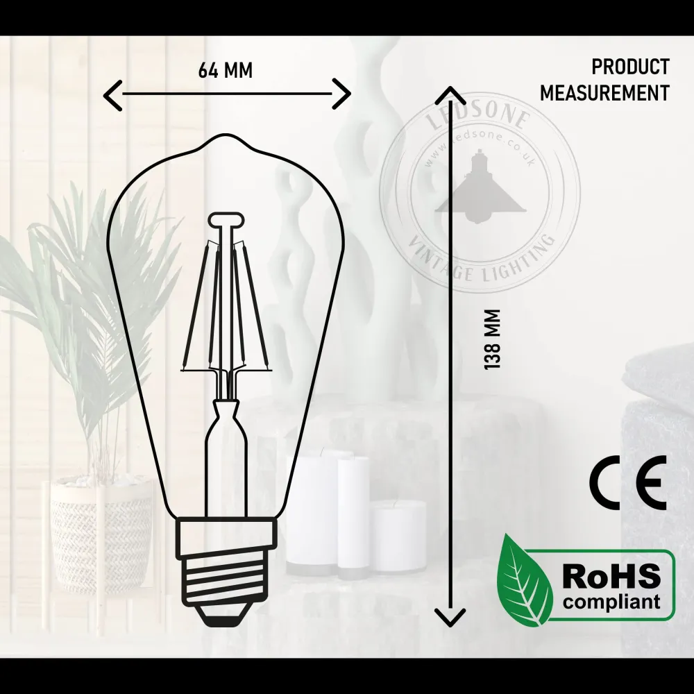 Pack 24 ampoules à vis 4W E27 Edison ST64 ~2077