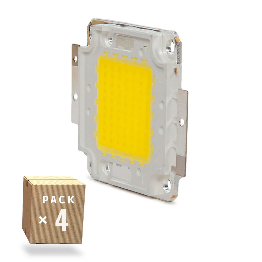 Pack de 4 LED haute puissance 50W 5000Lm 6000ºK COB30 50 000H [CH-LED-50W-30MIL-CW-PK4-AP]