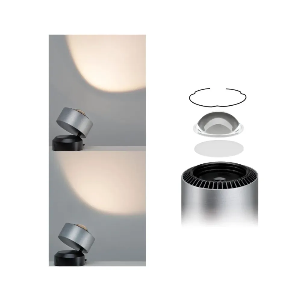 Spot à poser pour tableau LED Aldan 3,5W noir et alu brossé Paulmann