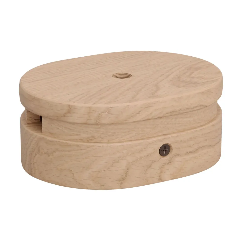 Pavillon ovale en bois avec un trou central et 2 trous latéraux pour câble pour guirlande lumineuse et système Filé. Made...