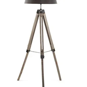 PEGANE Lampadaire Trepied Noir, Hauteur 145 cm