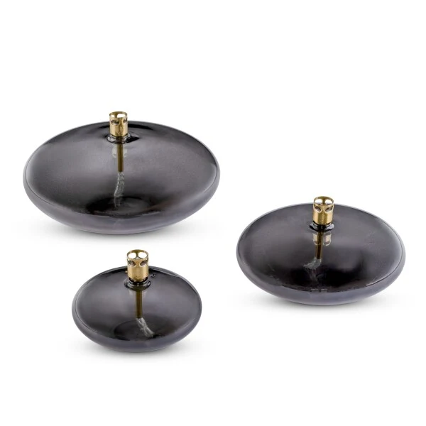 Lampe à Huile Disque en Verre Transparent ou Noir - Peri Living Verre