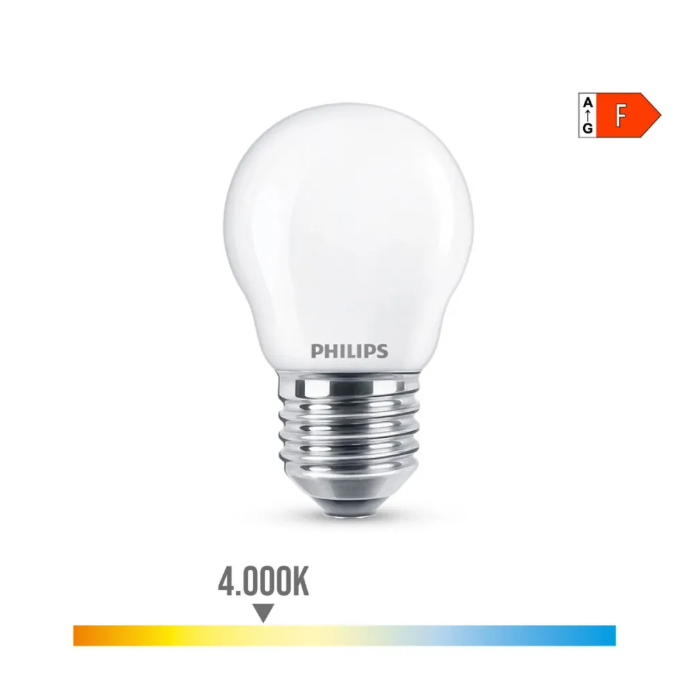 Lampe LED Philips Blanc F 40 W 4,3 W E27 470 lm 4,5 x 7,8 cm (4000 K)