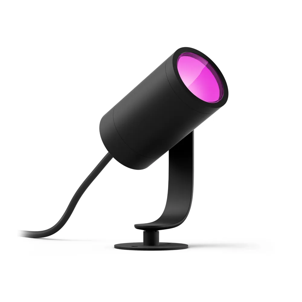 Philips Hue White and Color Ambiance Foco de jardín Lily negro RGBW 8W IP65 1741530P7 590lm
