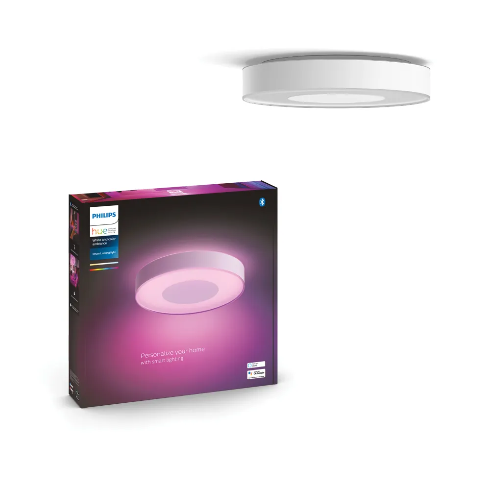 Philips Hue White and Color Ambiance Plafón Infuse blanco RGBW 53W 4116431P9 3700lm