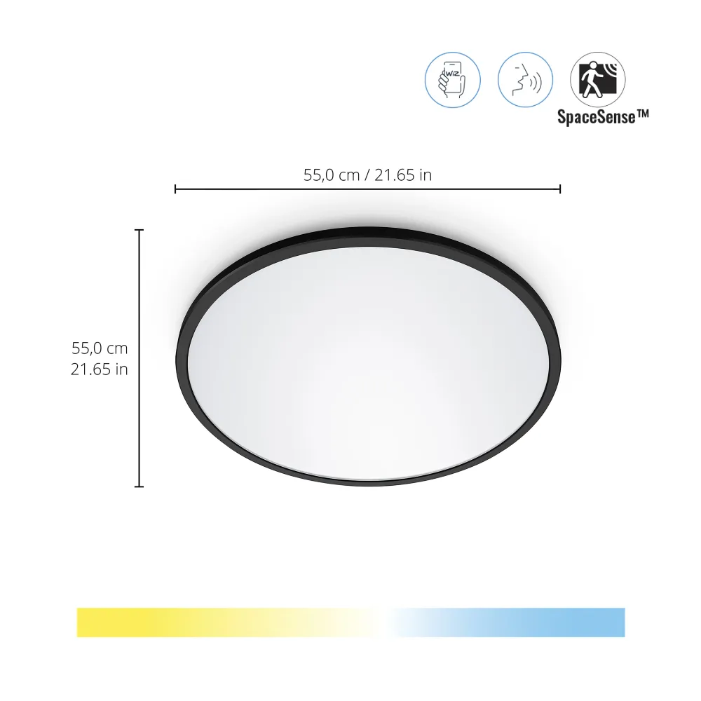 WiZ White Ambiance Plafón Negro Tunable White 32W 3800lm 0169071018 Philips