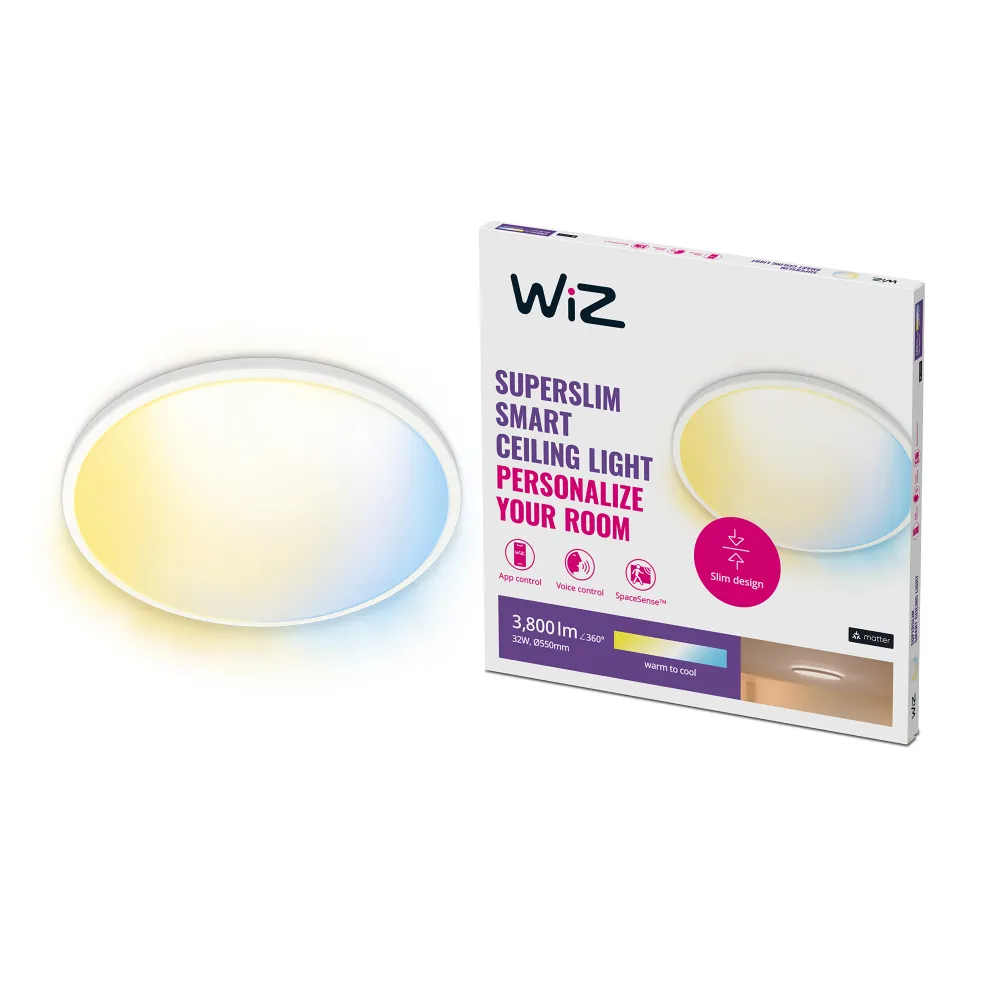 WiZ White Ambiance Plafón SuperSlim 32W 3800lm 55497900 Philips