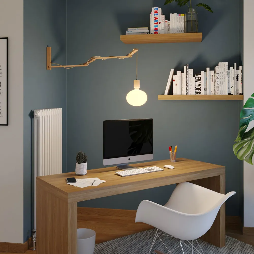 Pinocchio XL, support mural réglable en bois pour lampes murales