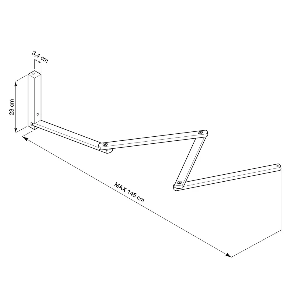 Pinocchio XL, support mural réglable en bois pour lampes murales