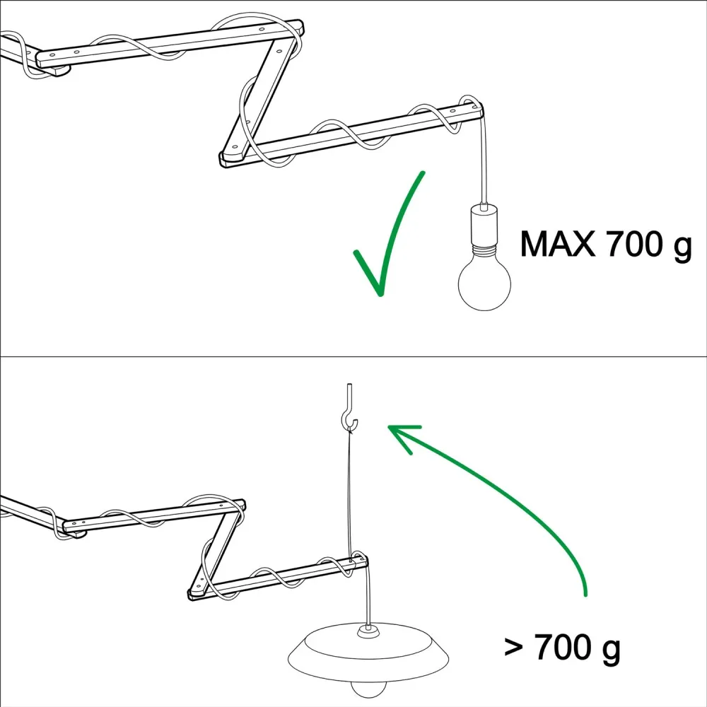 Pinocchio XL, support mural réglable en bois pour lampes murales