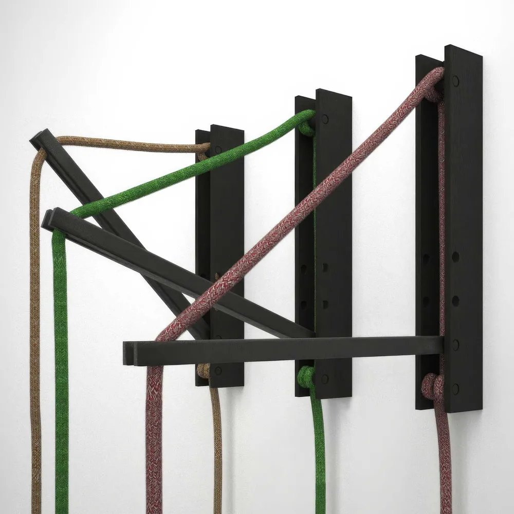 Pinocchio, support mural réglable en bois pour suspensions - Noir