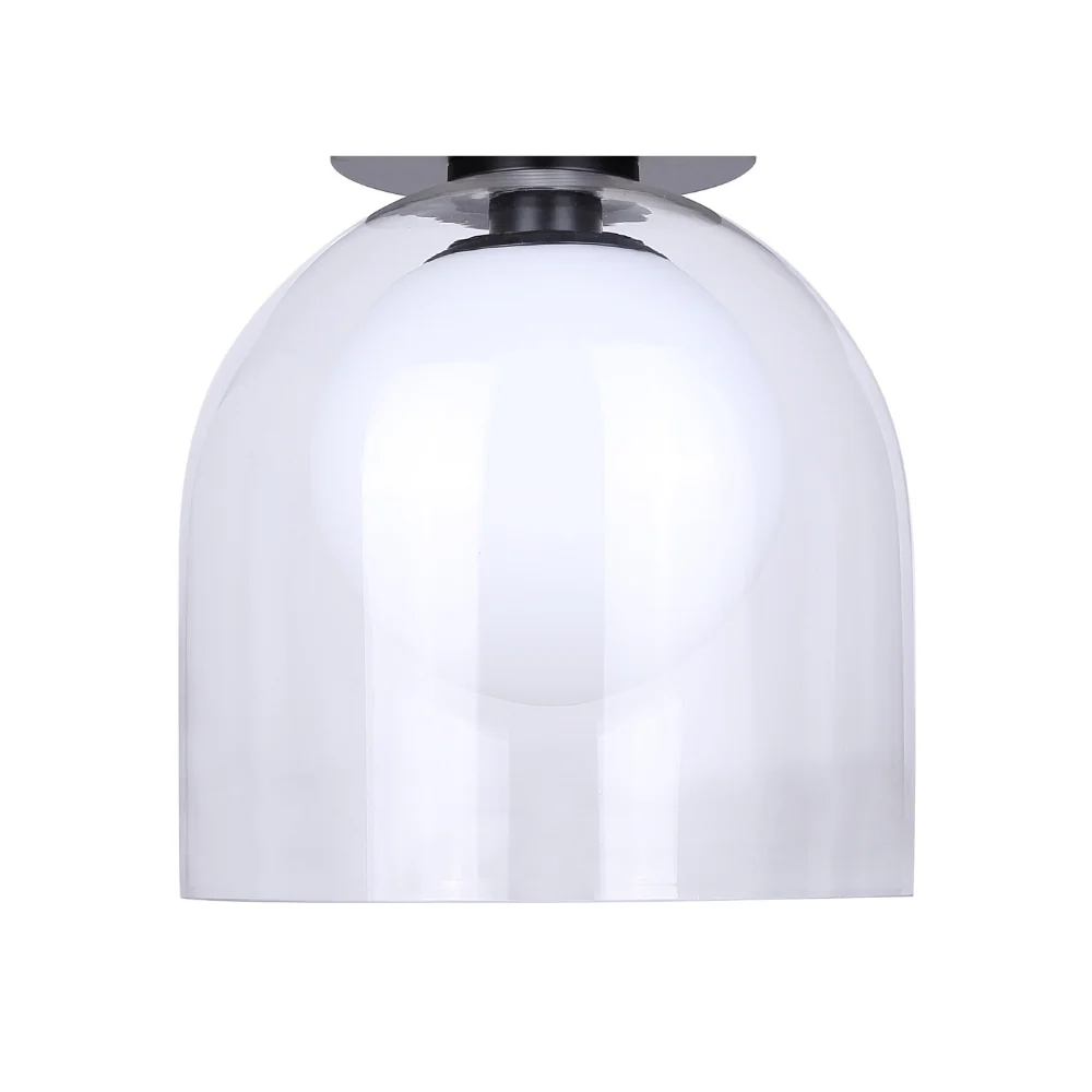 Plafonnier canarm pelia transparent et verre opale clair uni