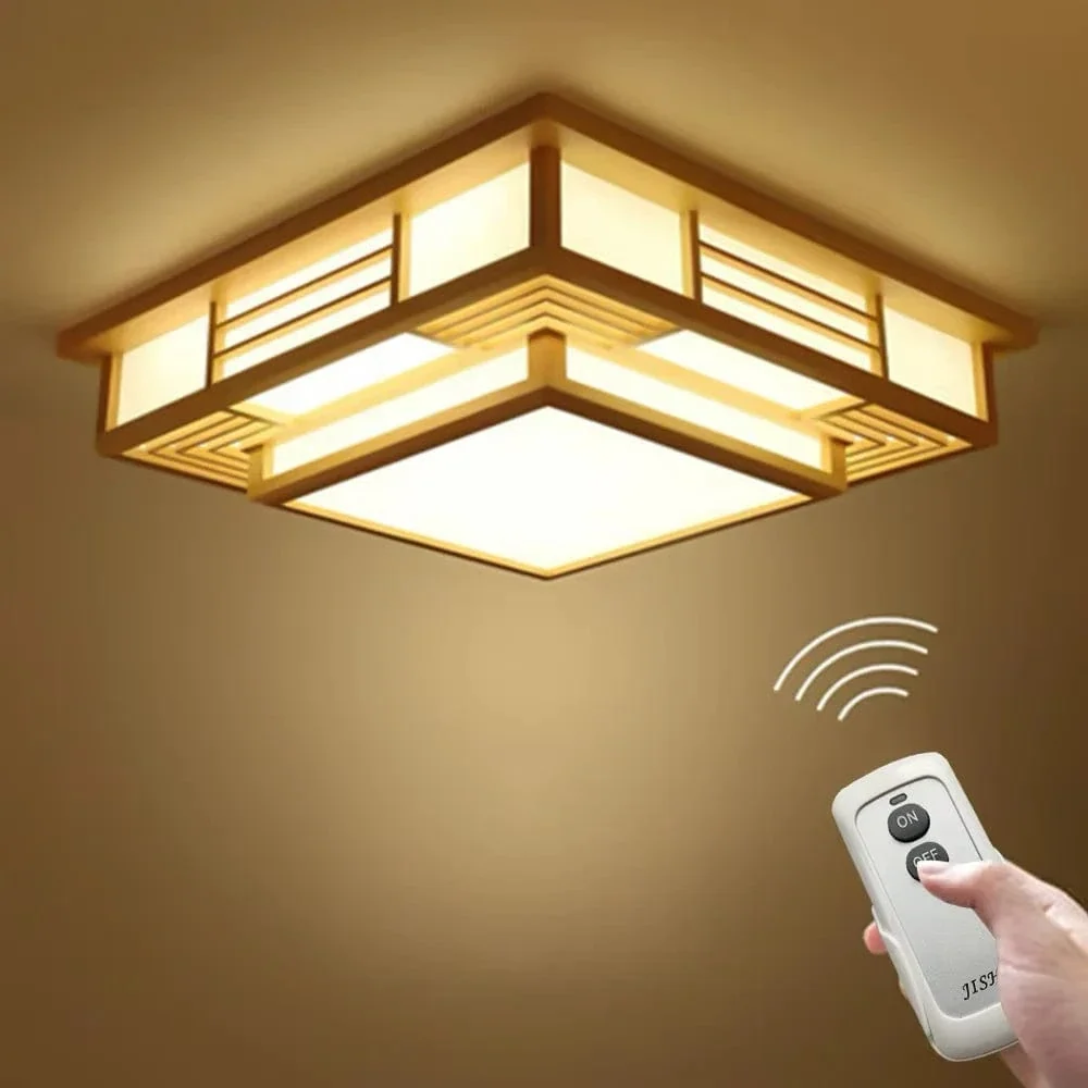 Plafonnier japonais en Bois