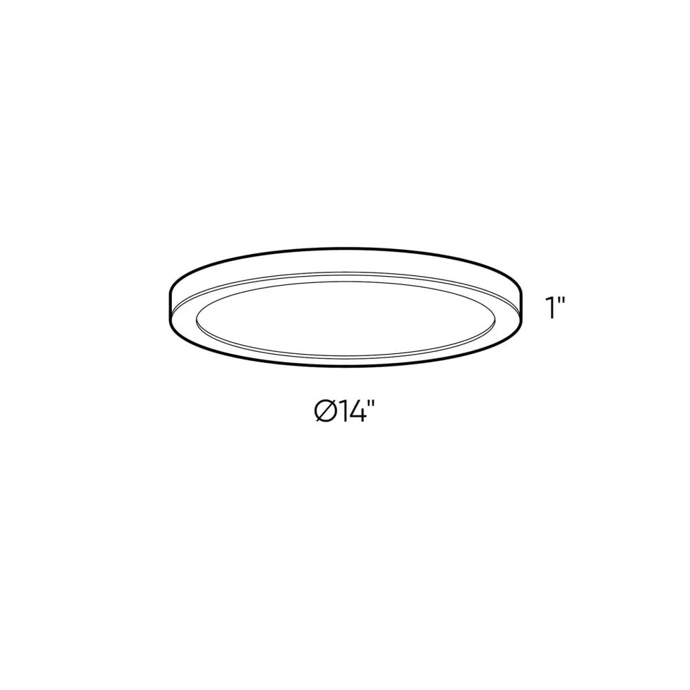 Plafonnier LED rond noir DALS Lighting de 14 pouces pour intérieur/extérieur, modèle CFLEDR14-CC-BK*