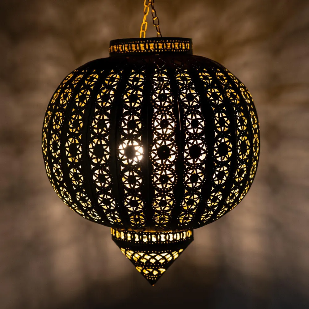 Plafonnier marocain sphère dorée
