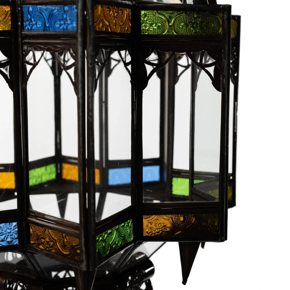 Plafonnier marocain en verre et fer forgé Asad