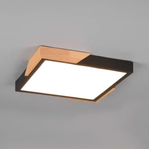 Plafonnier Meta noir/bois R67191132