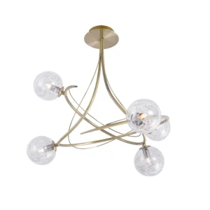 Plafonnier Planet laiton patiné 5 lumières LD 5151-5AC