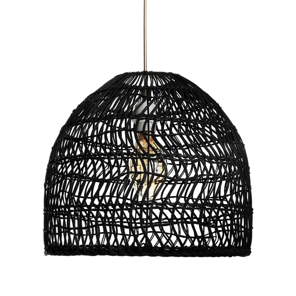 Plafonnier en rotin noir Alisha 40D