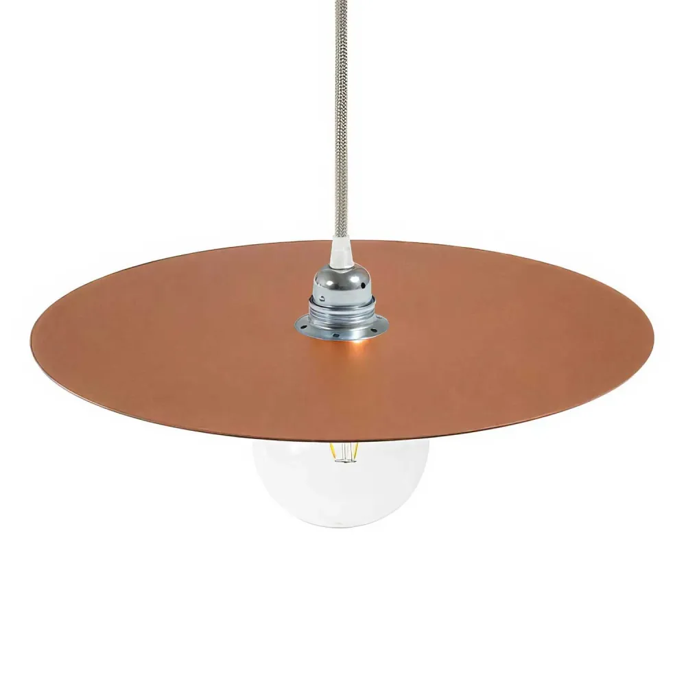 Plat Ellepì oversize en fer peint pour suspensions, diamètre 40 cm - Fabriqué en Italie - Cuivre