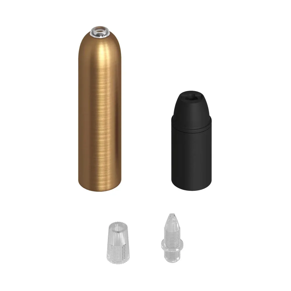 P-Light, kit douille métal UL E12 avec serre-câble caché - Bronze brossé