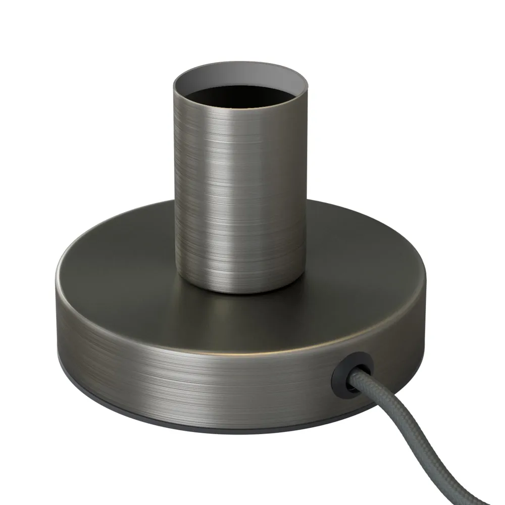 Posaluce - Lampe de table en métal et fiche UK - Titane satiné