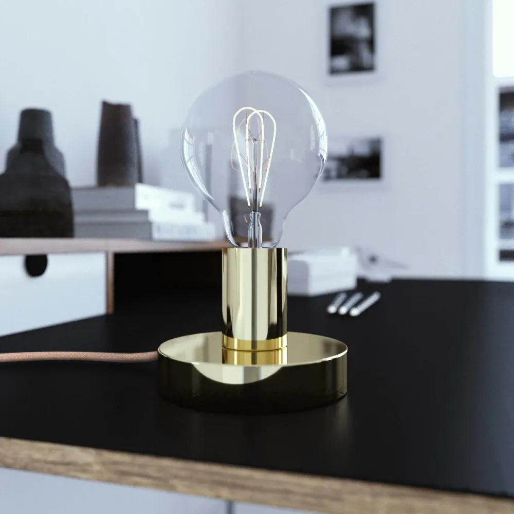 Posaluce - Lampe de table en métal - Laiton