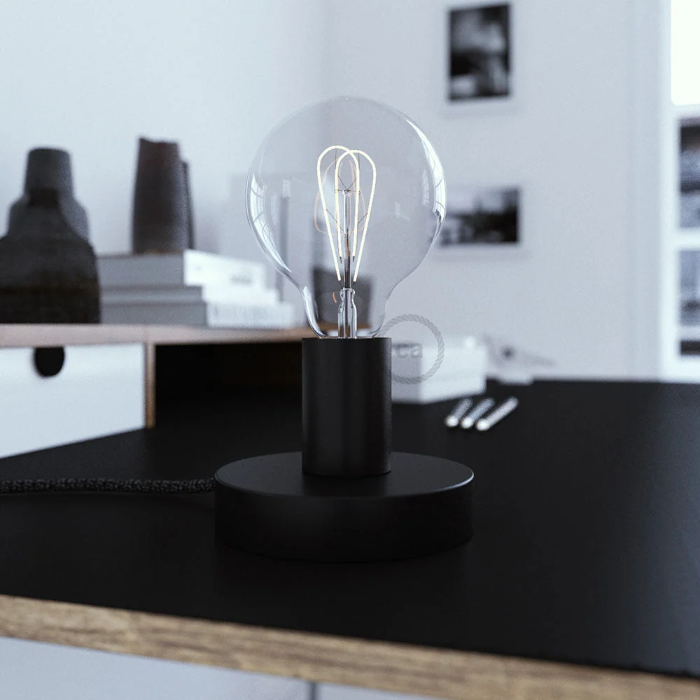 Posaluce - Lampe de table en métal - Noir