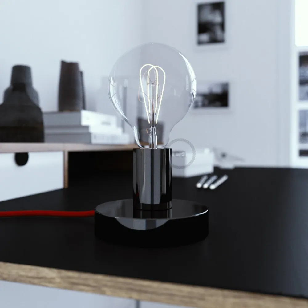 Posaluce - Lampe de table en métal - Noir perle