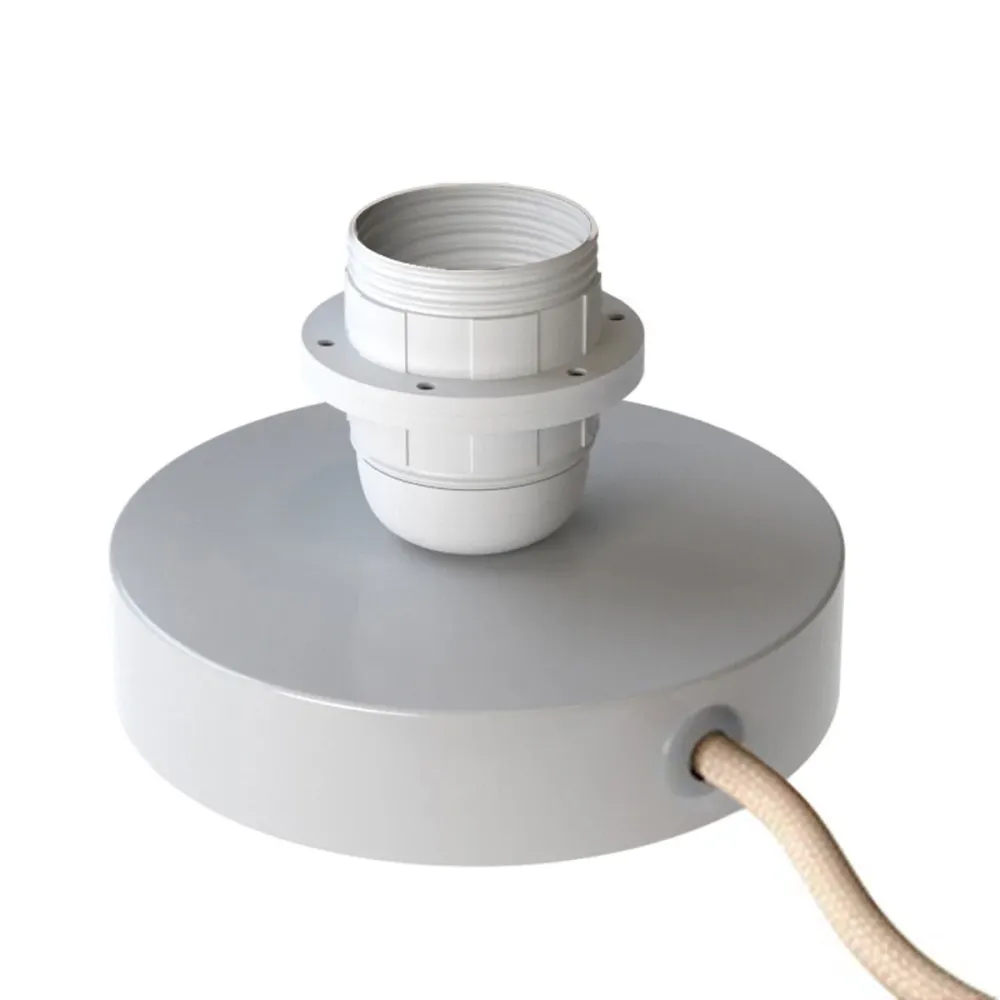 Posaluce pour abat-jour - Lampe de table en métal - Blanc brillant