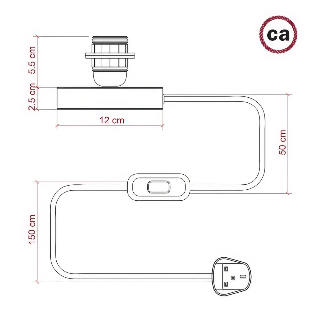 Posaluce pour abat-jour - Lampe de table en métal et fiche UK - Bronze satiné