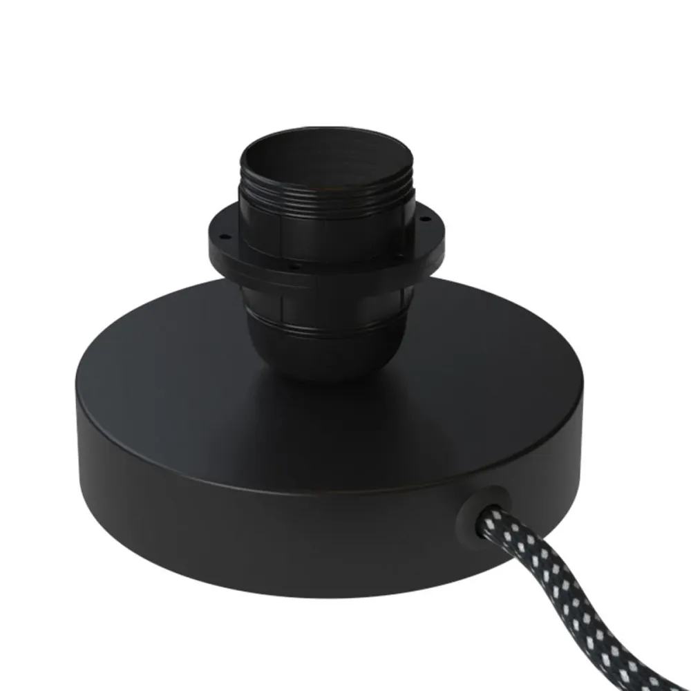 Posaluce pour abat-jour - Lampe de table en métal avec fiche UK - Noir mat