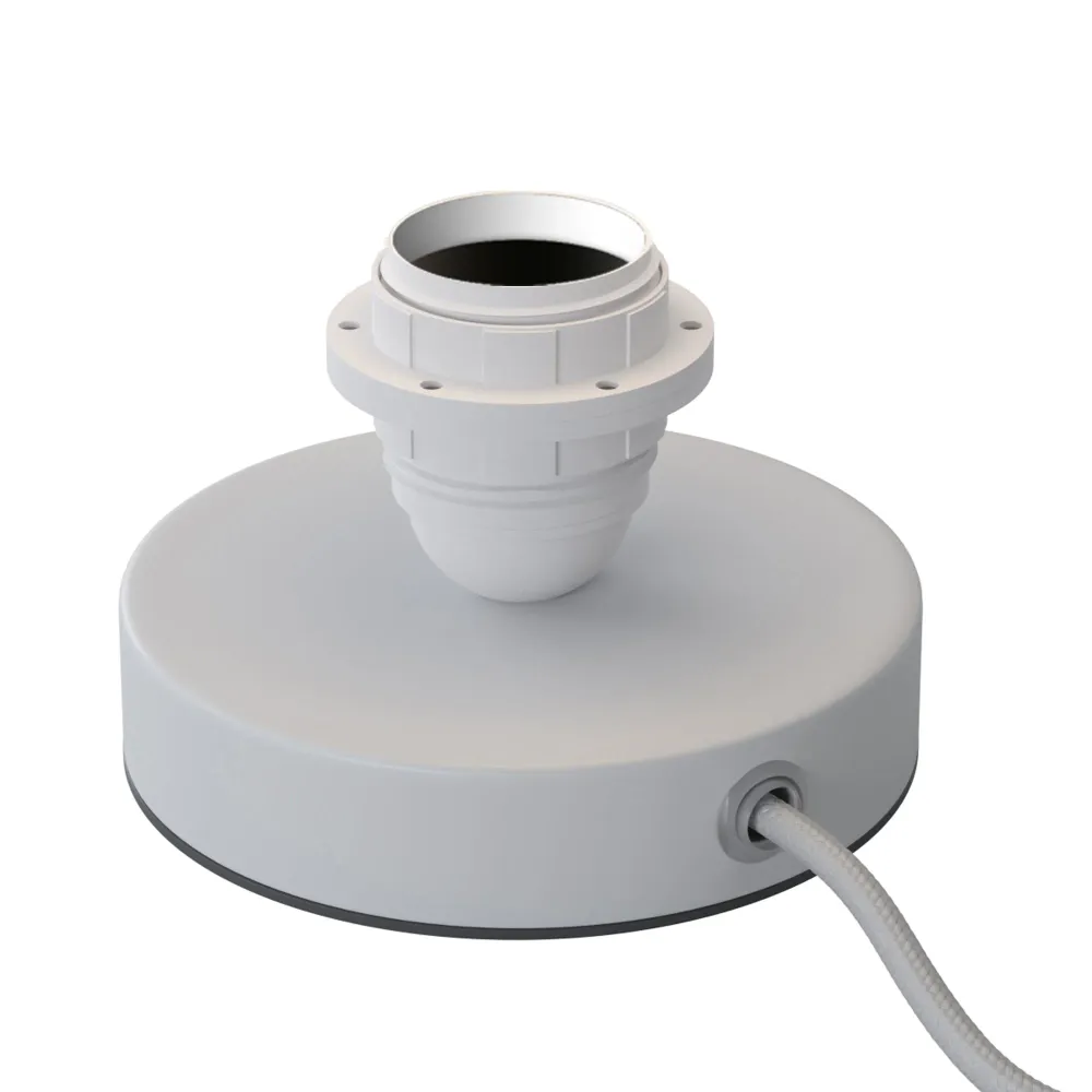 Posaluce pour abat-jour - Lampe de table en métal et fiche UK - Blanc mat
