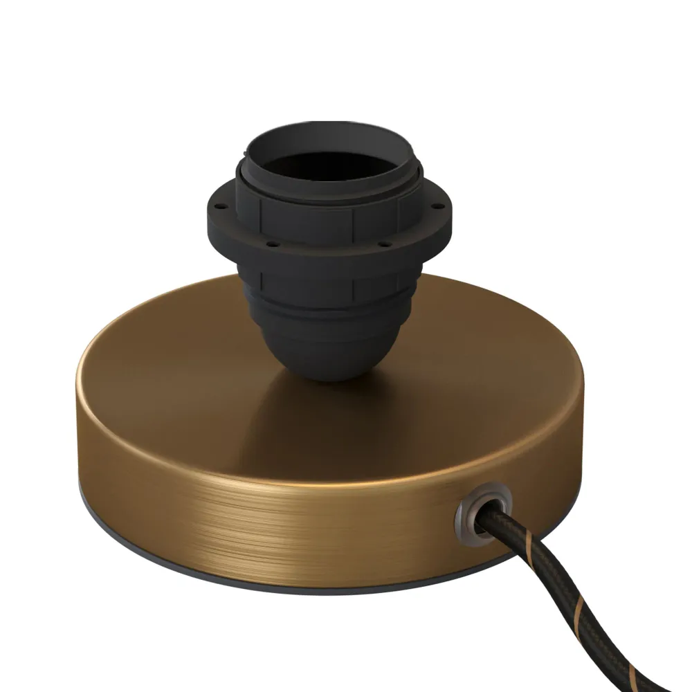 Posaluce pour abat-jour - Lampe de table en métal et fiche UK - Bronze satiné